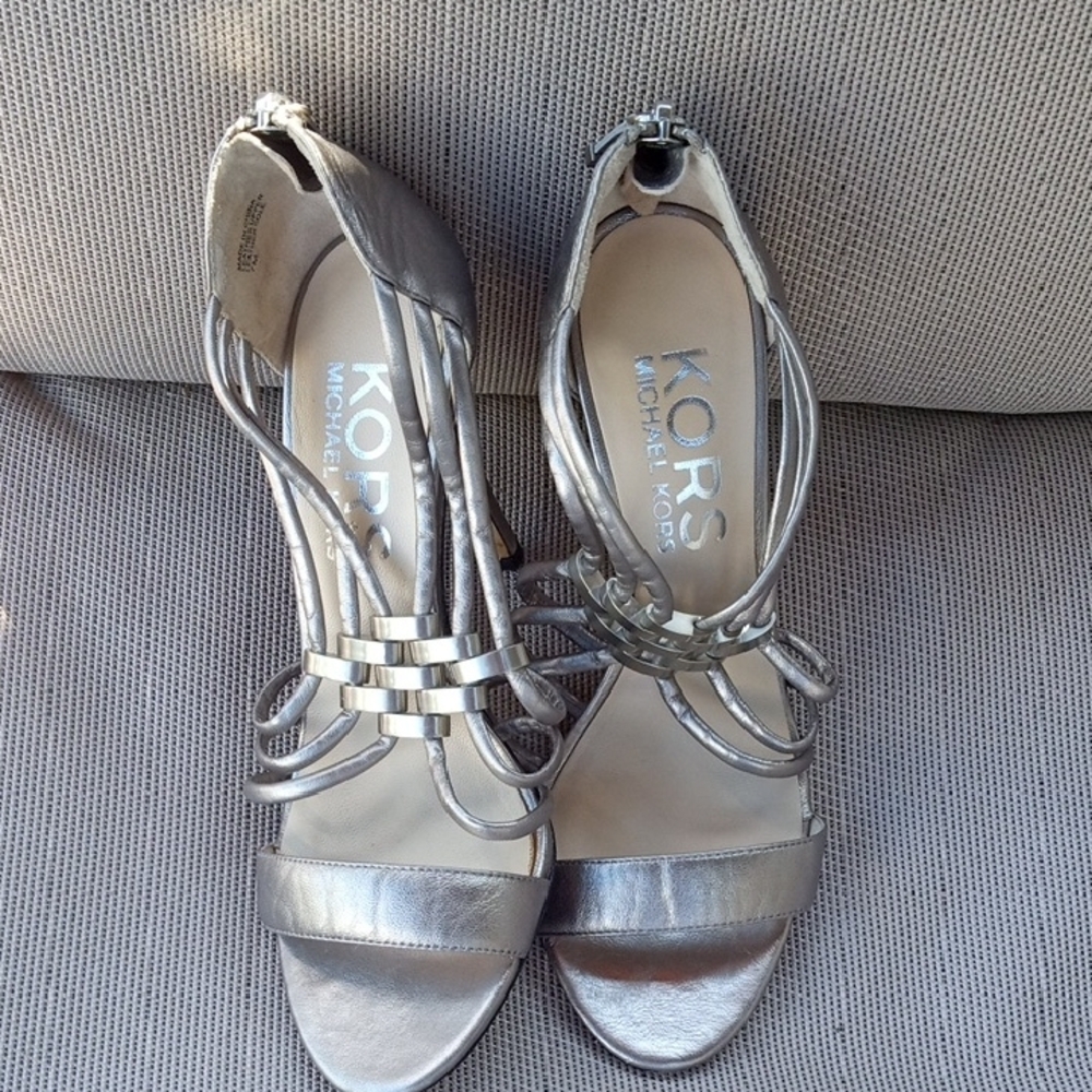 Michael Kors Metallic Strappy Heels